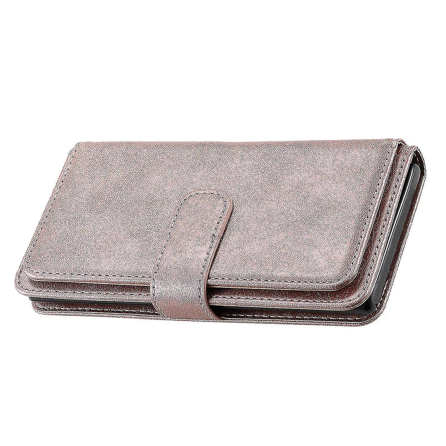 Compatible Iphone Xr Case Retro Leather Wallet Flip Magnetic Cover 10 Card Holder - Rose Gold