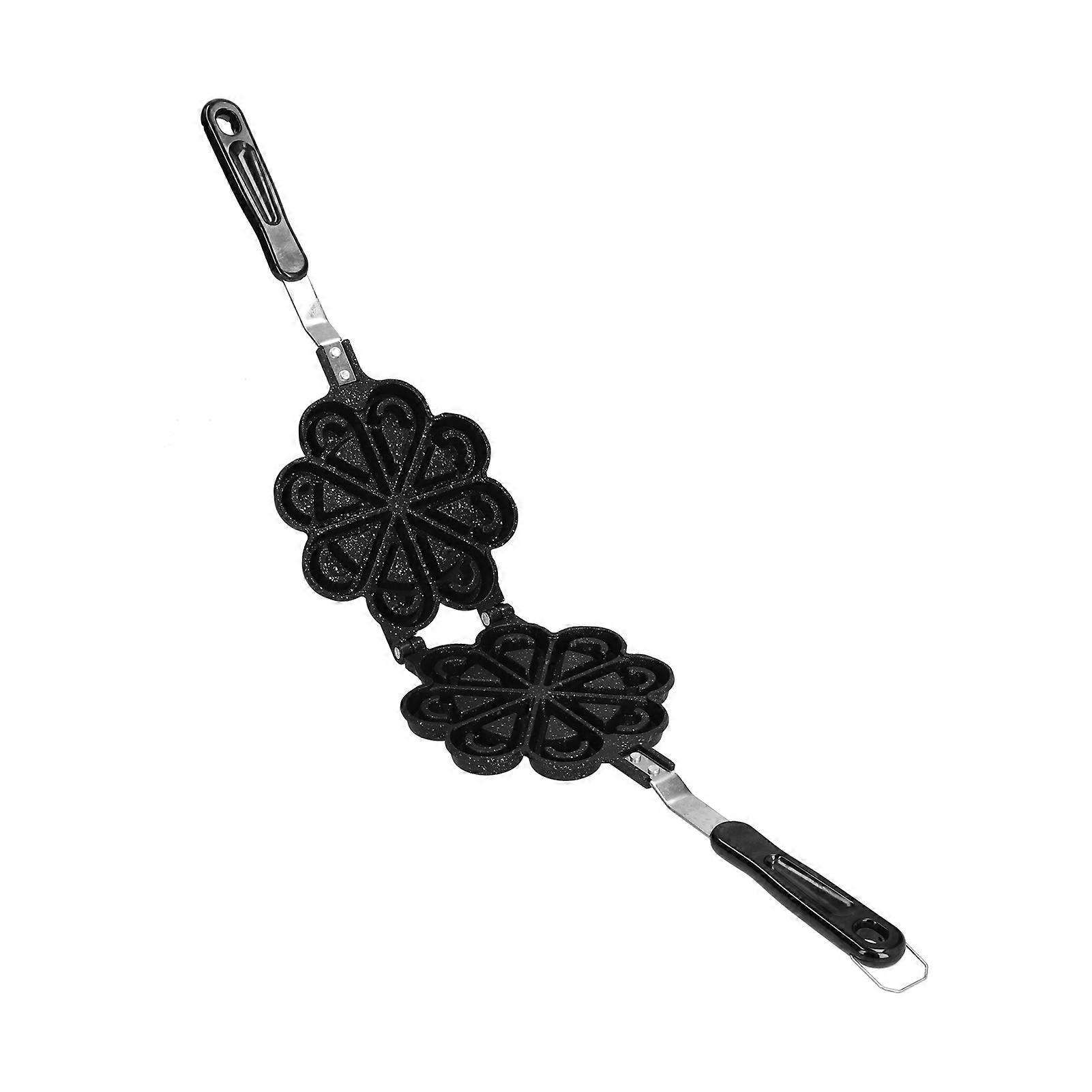 مقلاة وافل NoStick مع 2 مقابض من الفولاذ المقاوم للصدأ قالب فطيرة على شكل قلب للمنزل