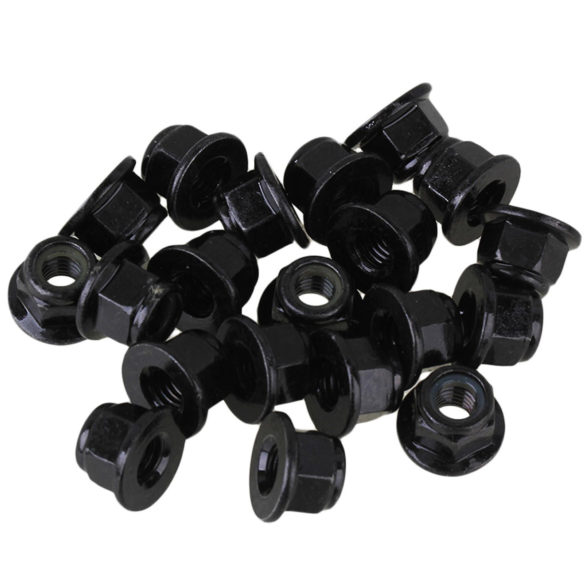 Nuts Bolts 20 Pcs M6 Black Flange Nylon Insert Lock Nuts Hexagonal Lock Nut Ppm-2465