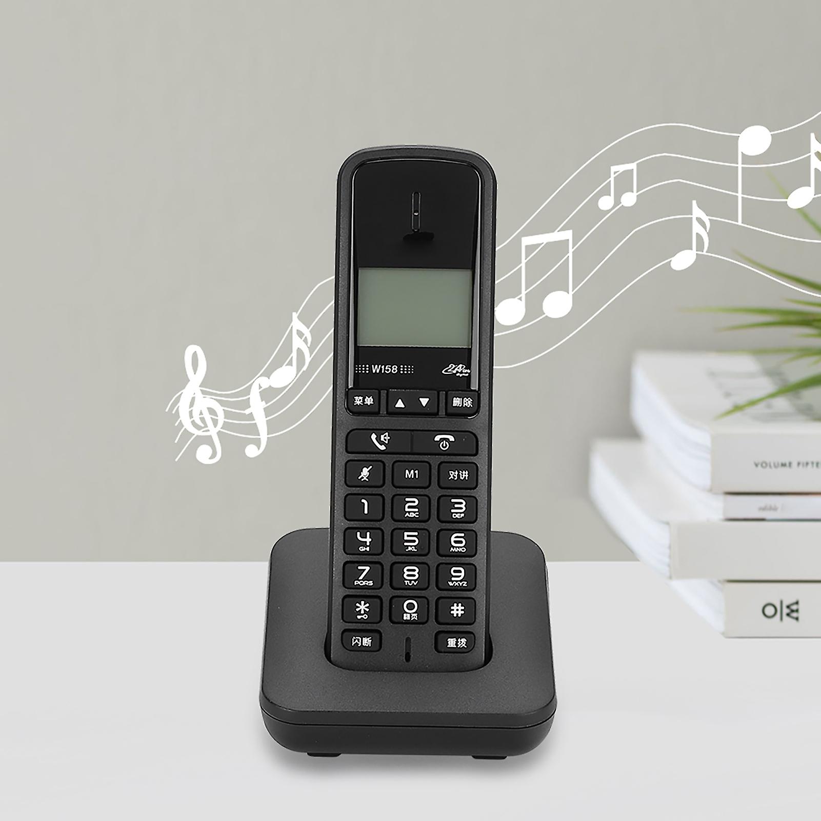 W158 Téléphone portable numérique sans fil noir avec appel mains libres