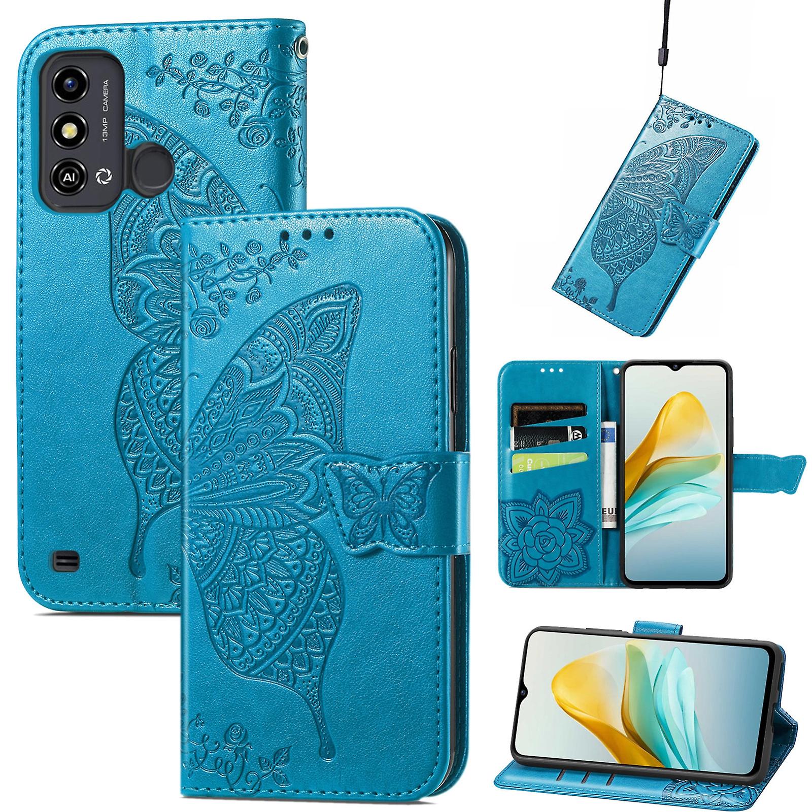 Butterfly Flower Leather Case For ZTE Blade A53