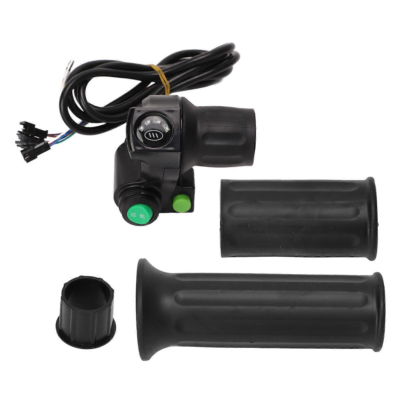 Nimomo 48V Electric Bike Throttle Grip SM Connector Universal Electric Bike E-bike Twist Throttle Handle with Four Light Cruising Function