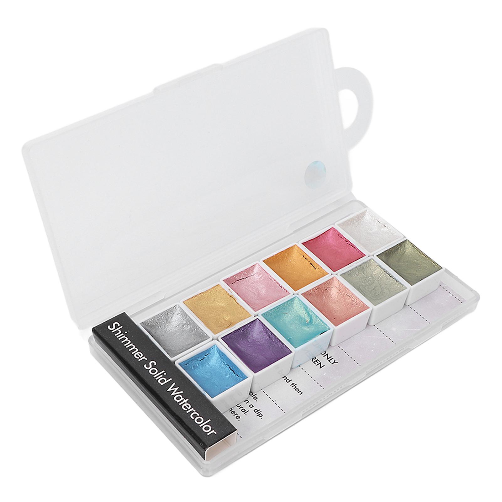 12 Pcs Solid Watercolor Nail Paint Set, Portable Pear Color Pigments for Nail Art Beginners.