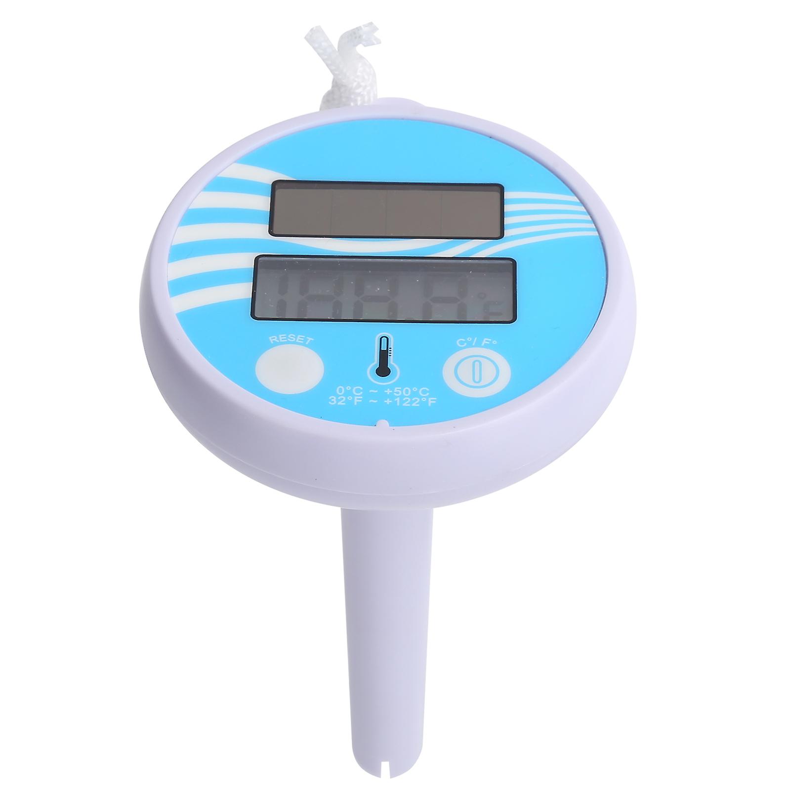 Floating Digital Solar-Powered Thermometer LCD Display Pool Accessories Water Temperature Measurement Durable Floatable Includes Batter