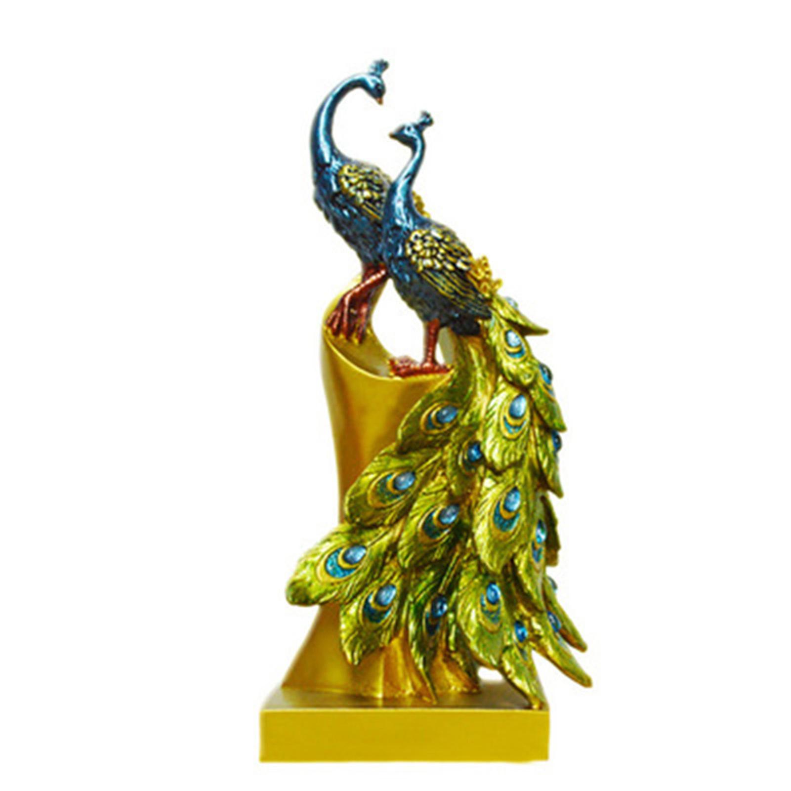 European Style Peacock Creative Home Decor Statue Resin Decoration Modern Living Room Ornaments