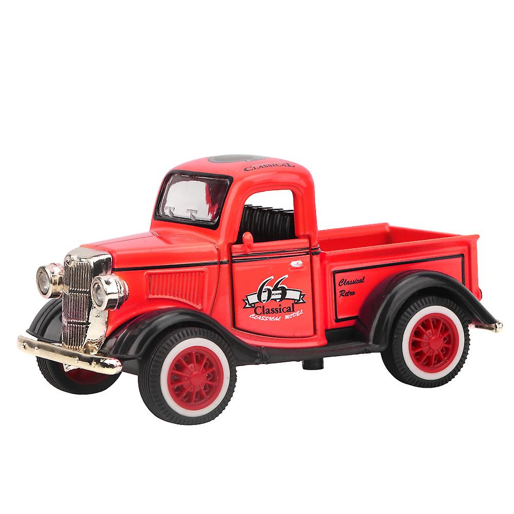 Red Diecast Pickup Truck Toy with Sound and Light Effects