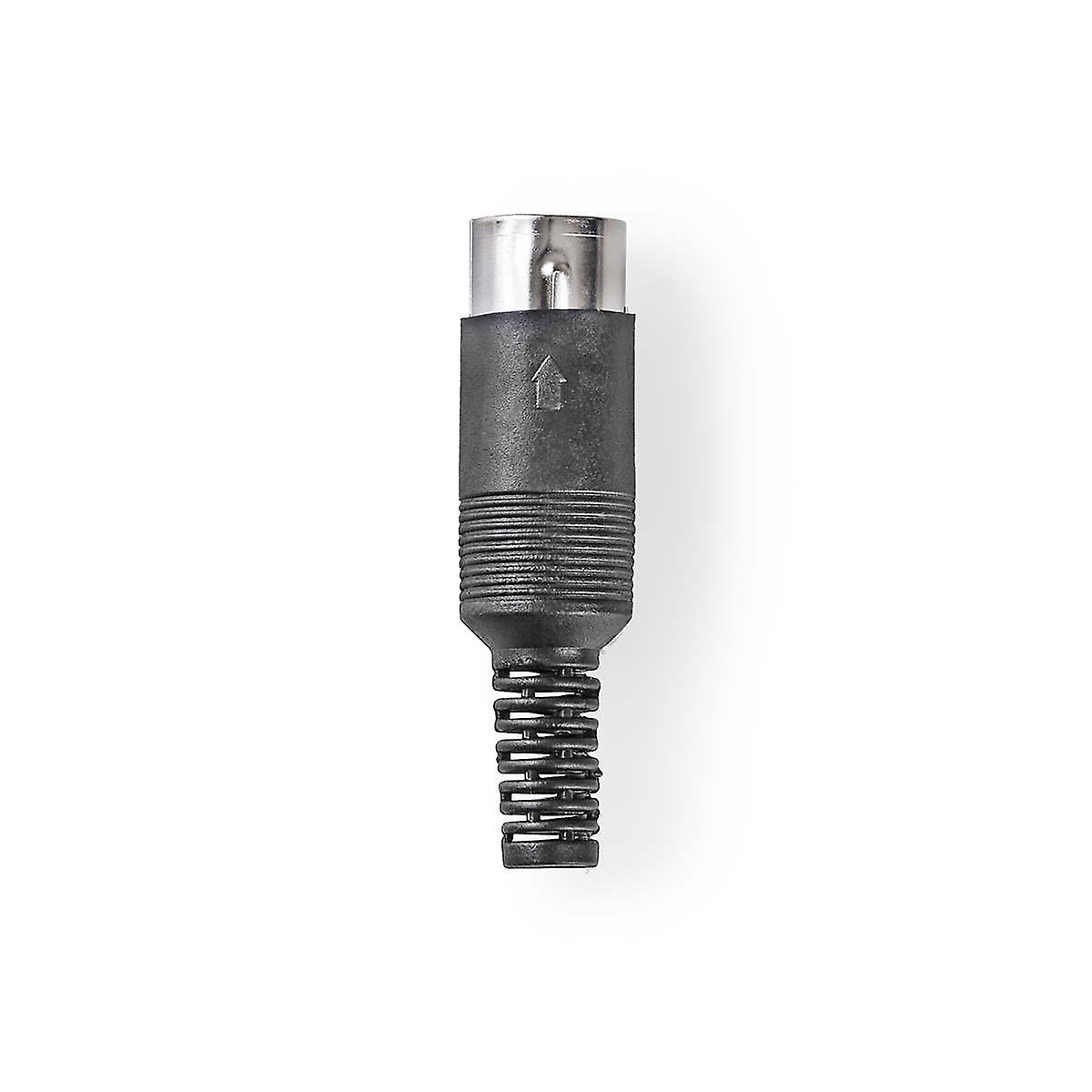 DIN connector | Straight | Male | Nickel Plated | Twist-On | Cable input diameter: 6.0 mm | PVC | Black |