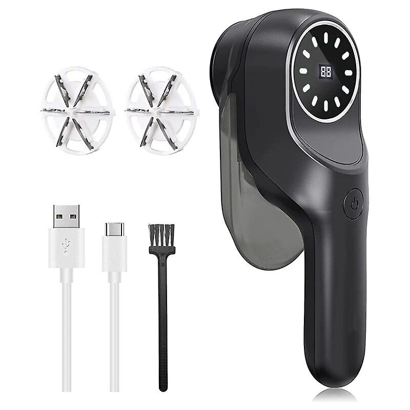Electric Fabric Shaver Lint Remover Led Digital Display Bobble Remover 2 Speeds Lint Remover with 2 Extra Blades for Clothes~23714
