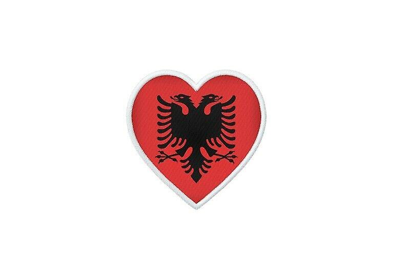Patch badge ecusson prints thermocollant heart flag AL albania