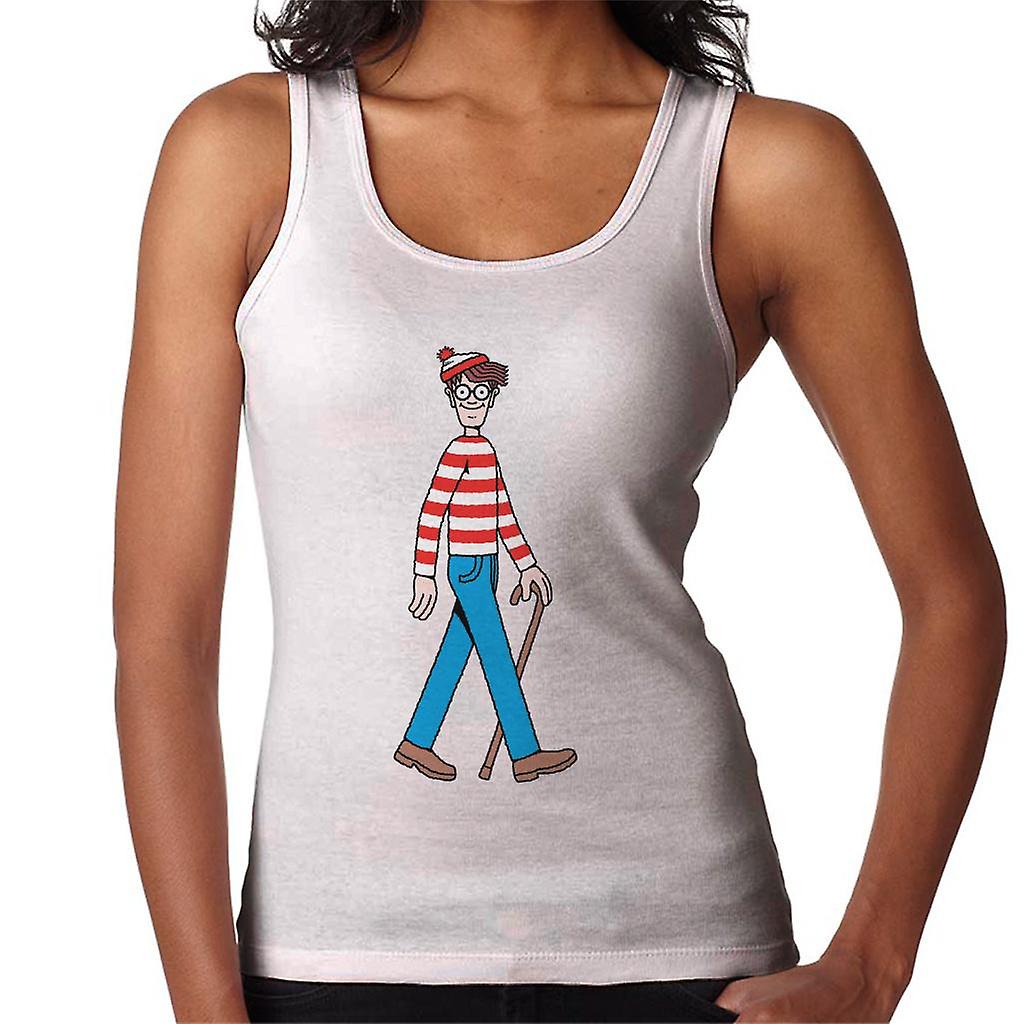 Where's Wally Walking Holding Stick Women's Vest