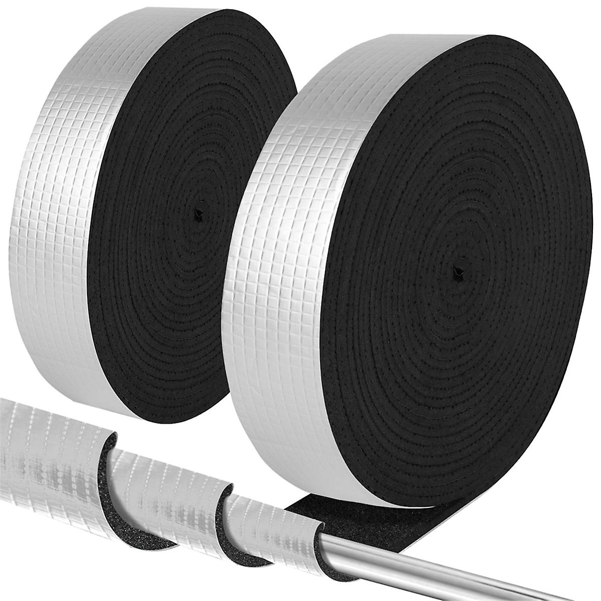 2Inch Wide X 32.8 Ft Outdoor Foam And Foil Pipe Wrap Insulation Tape Self Adhesive (2 Roll)