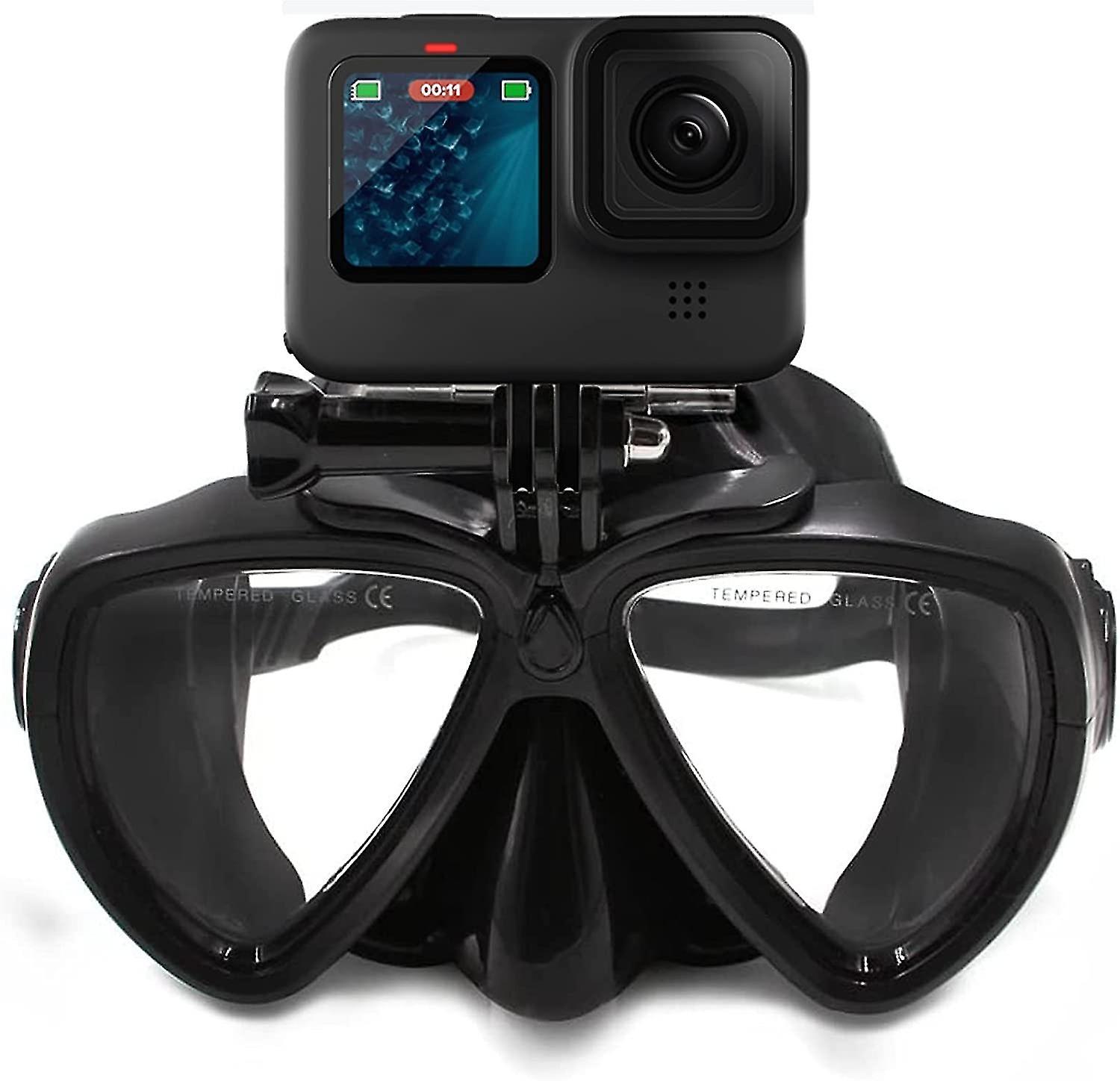 Diving mask with bracket compatible with action, does not include Go Pro, Go-pro snorkeling swimming