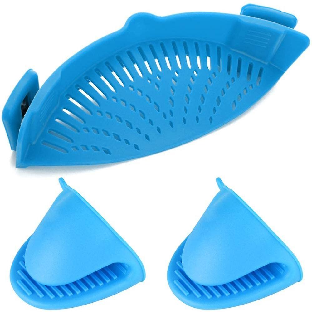 Silicone Strainer Clip Design with Another 2 Silicone Gloves