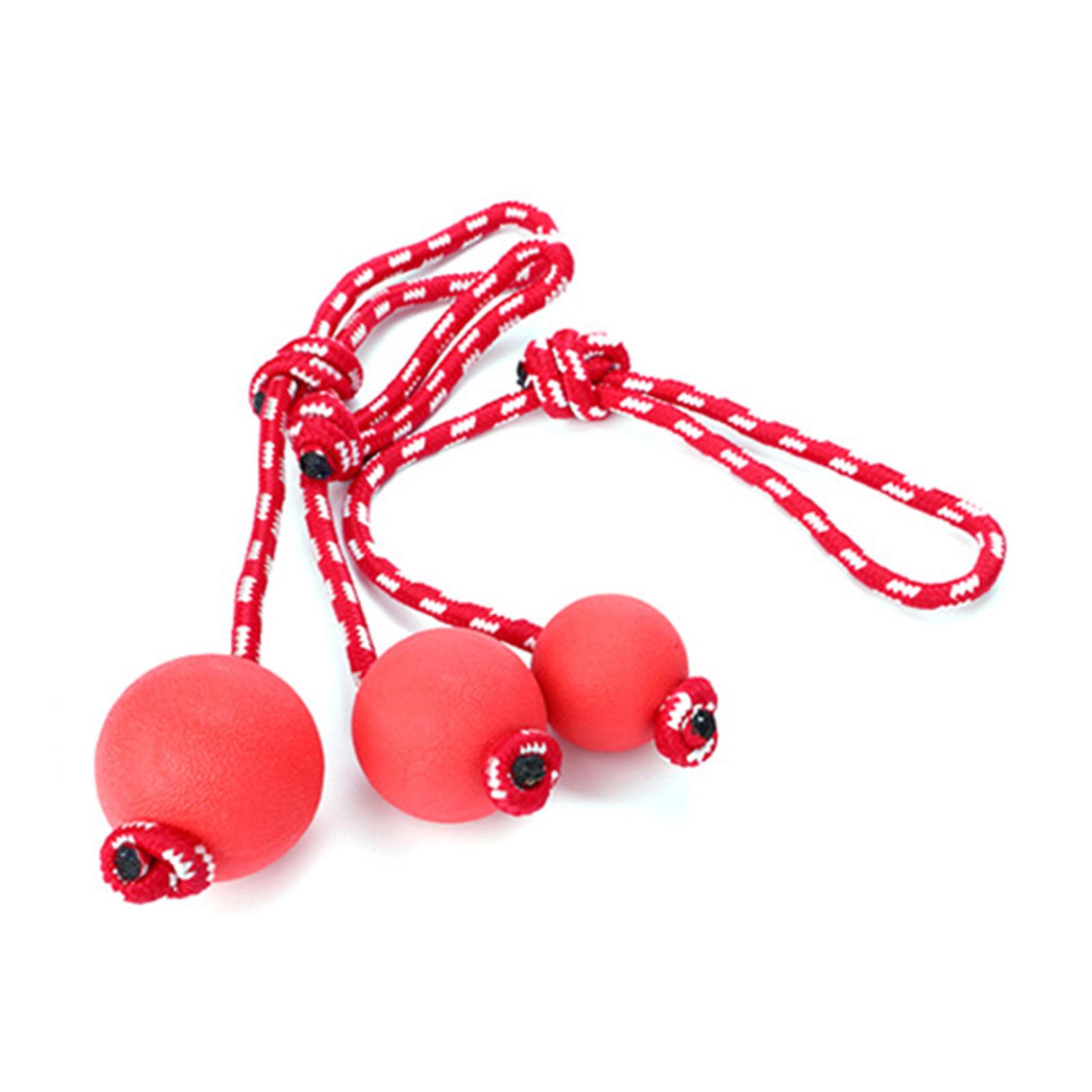 Dog Ball Rope Toy Interactive Bite Resistant Safe Dog Rubber Ball with Rope for Outdoor Training 6.5cm / 2.6in