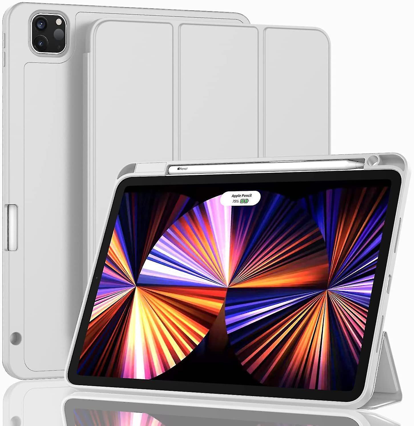 Compatible with iPad Pro 13 Inch Case 2024 with Pencil Holder, Soft TPU Back Cover with Smart Trifol