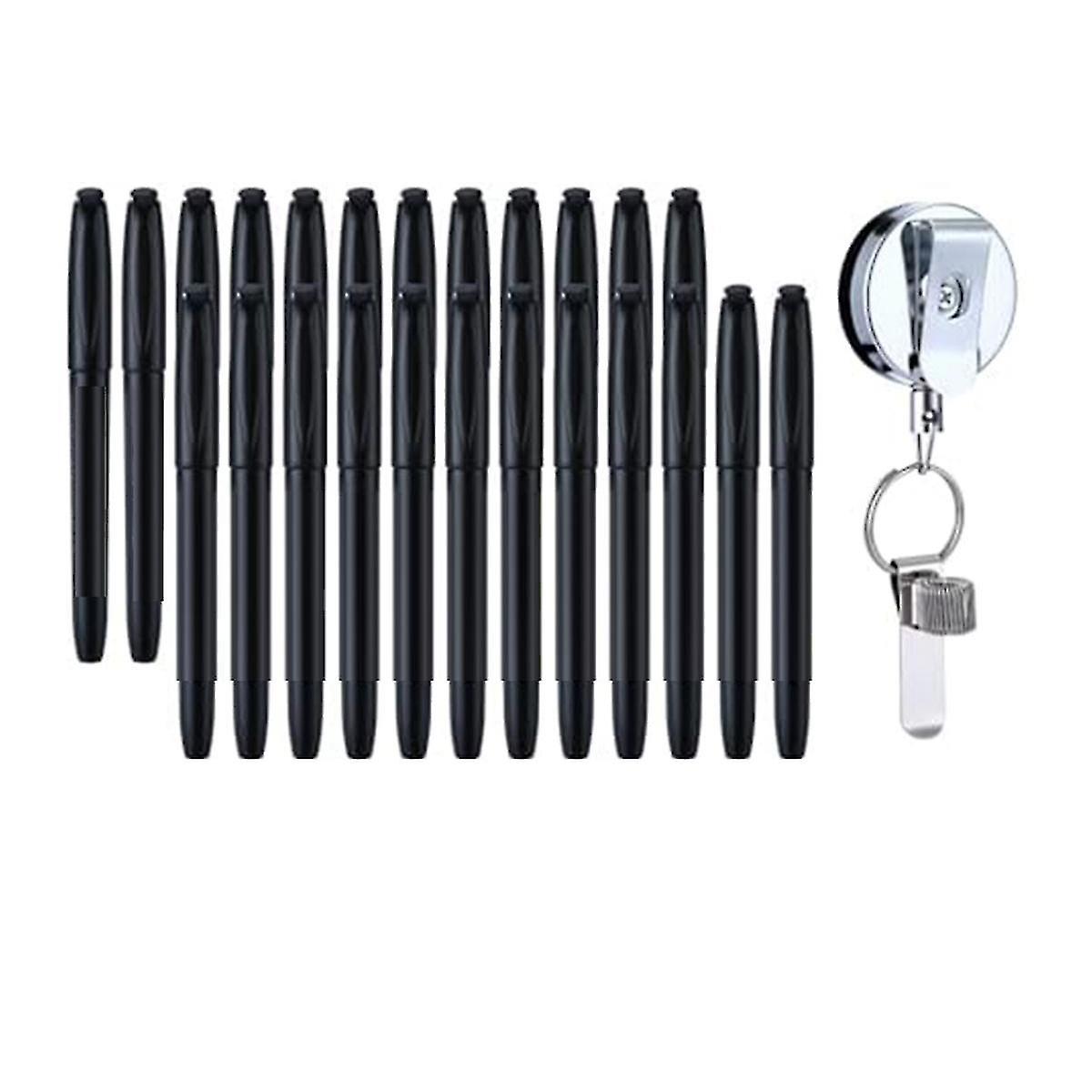 24PCS Count Permanent Markers, Fine Point Tip Black Permanent Marker Pens with Retractable Pen Hold