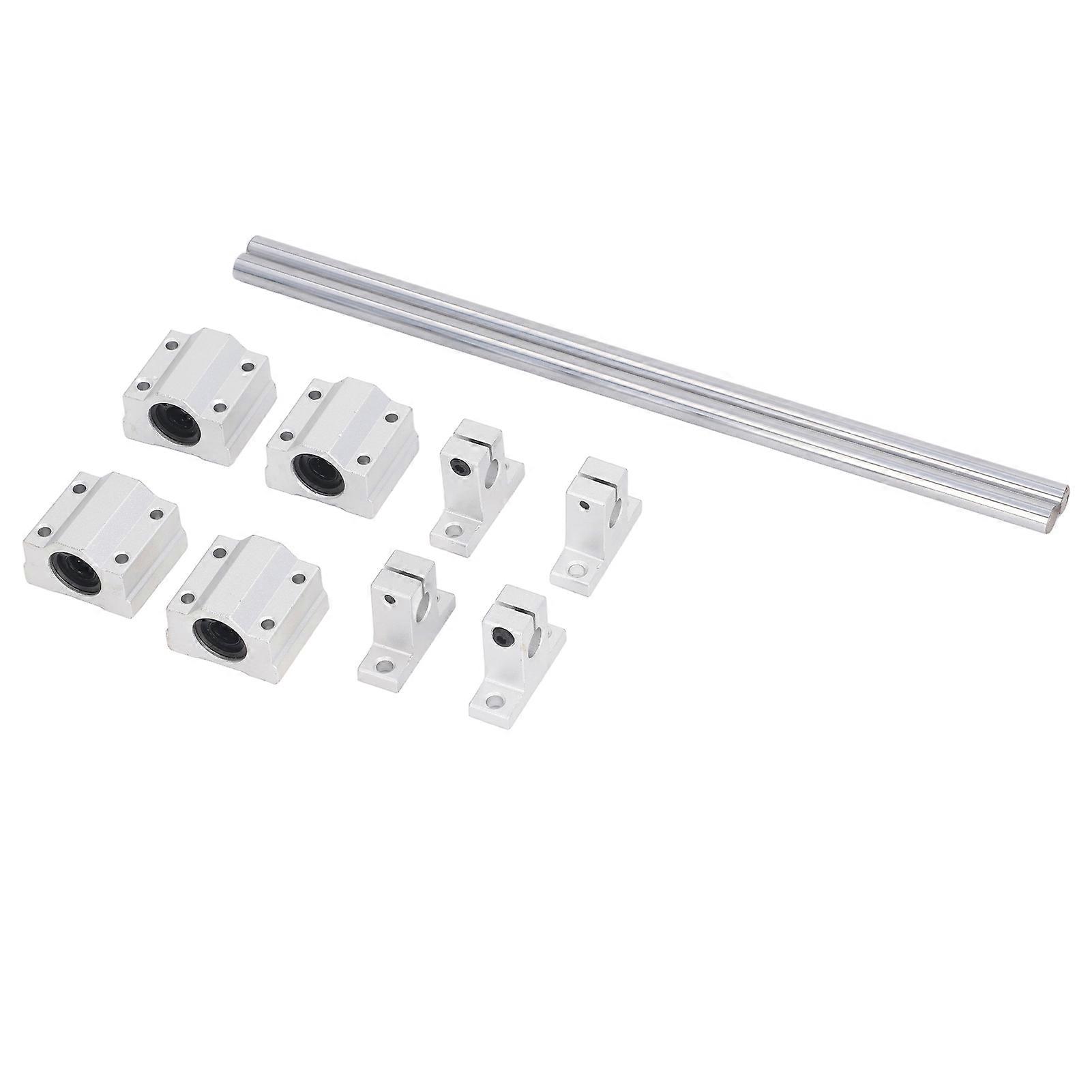 4Pcs Linear Motion Ball Bearings with 2Pcs Metal Shaft Rods Slide Block Support Mount Kit for CNC Machine Tool Shaft 10‑150 Set