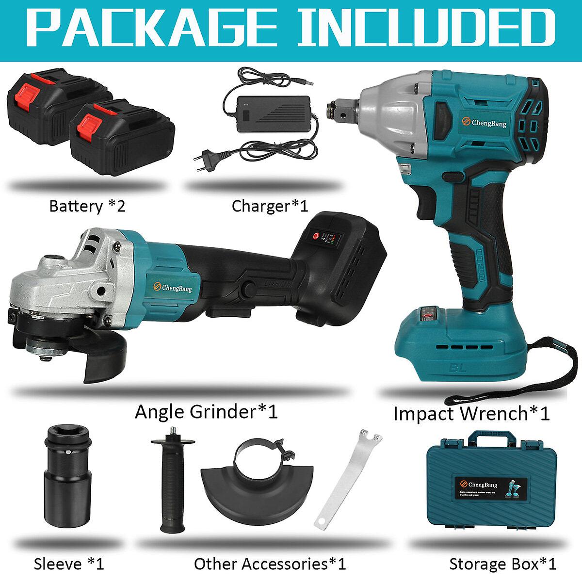 2 In 1 Cordless Impact Wrench Angle Grinder For Makita 18v Battery