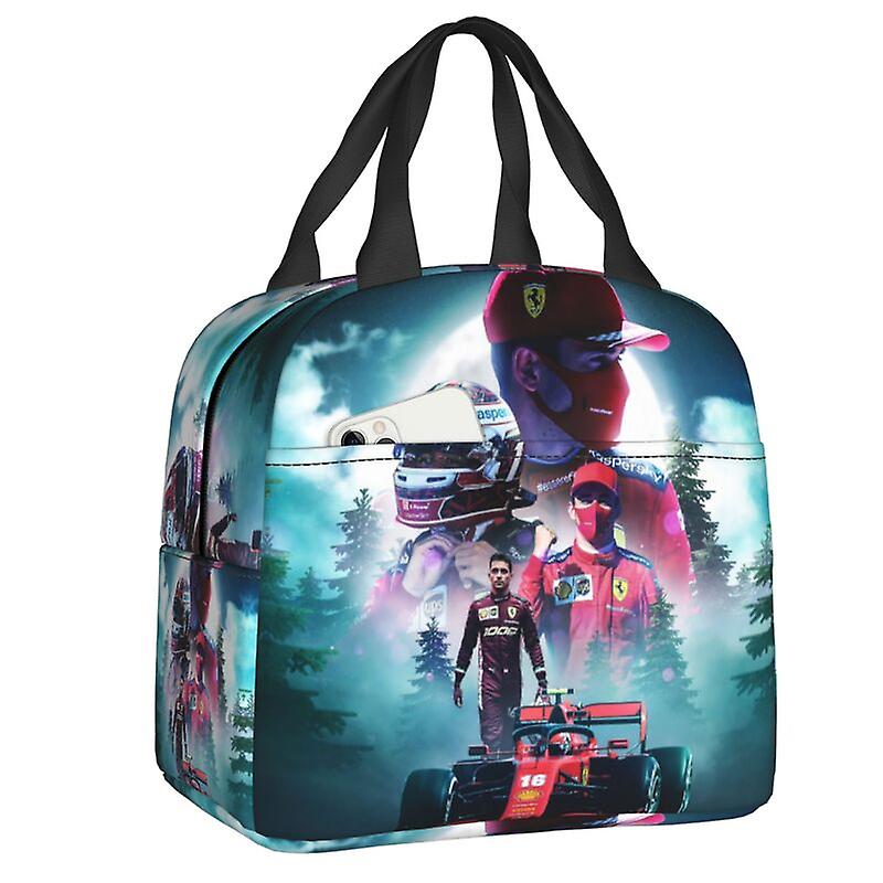 Formula One Leclerc Charles isolerad lunchväska för arbete skolan kylare termisk lunchlåda kvinnor barn matbehållare tote väskor