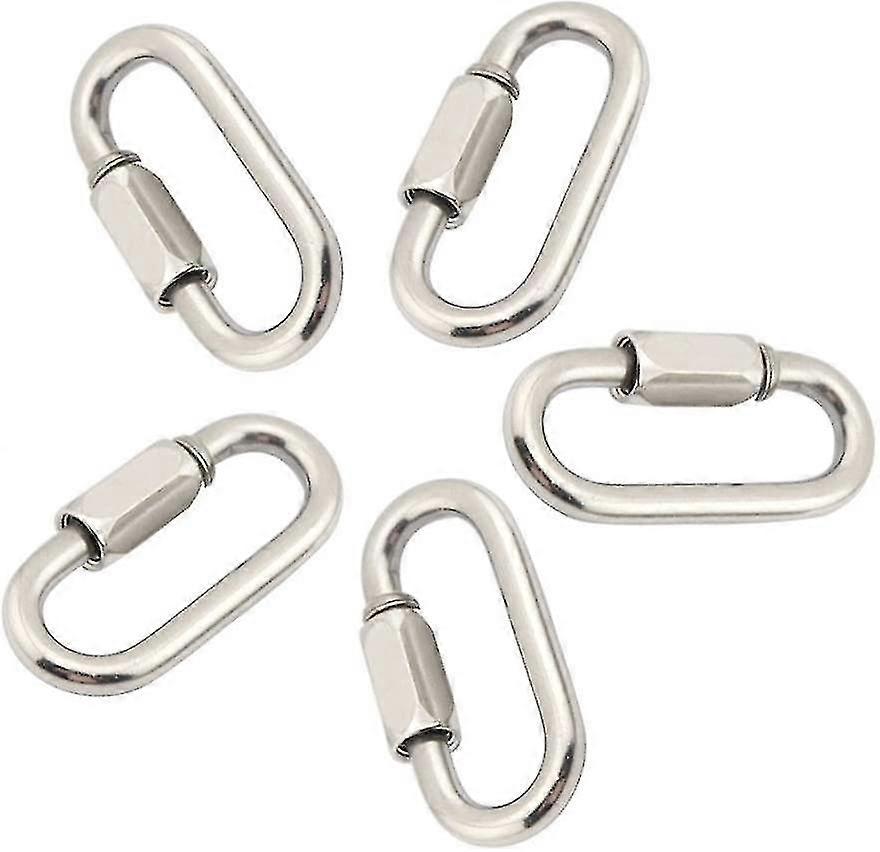 M6 Stainless Steel Quick Link D Shape Snap Hook Chain Links 5pcs