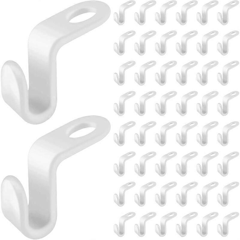 Space Saving Hanger, 50 Pieces Clothes Hanger Hooks, Wardrobe Organizer Connector, White Clothes Hanger Connecting Hooks for Cabinets, Bathroom,.