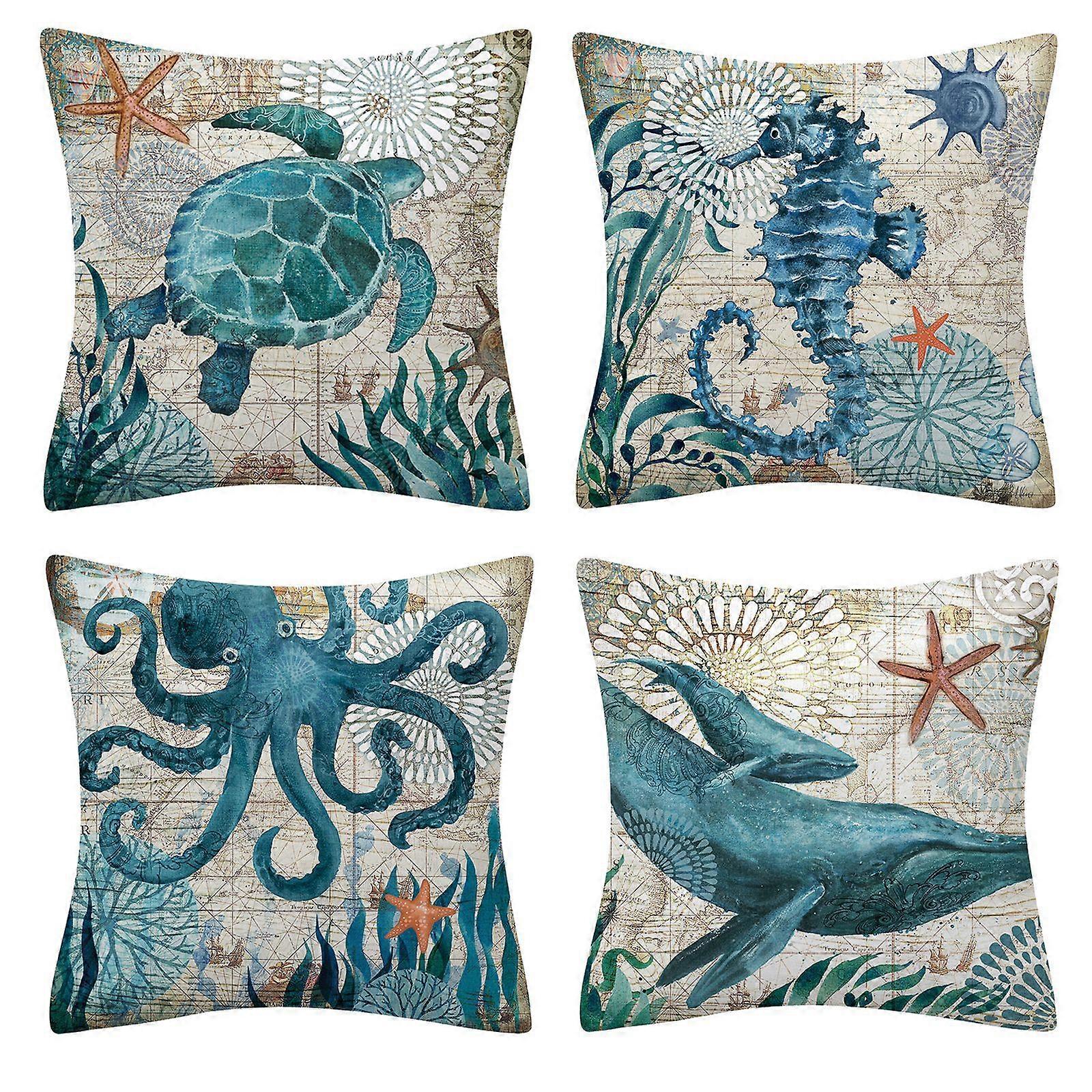 Housse de coussin d'extrieur, lot de 4 housses de coussin impermabl
