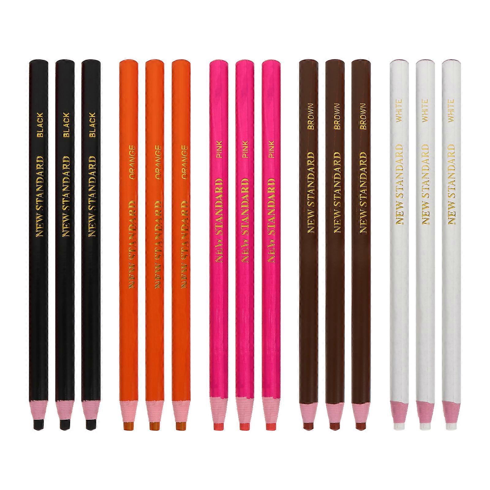 15pcs Different Color Creative Building Block Coloring Crayons Wax Pen Paper Roll