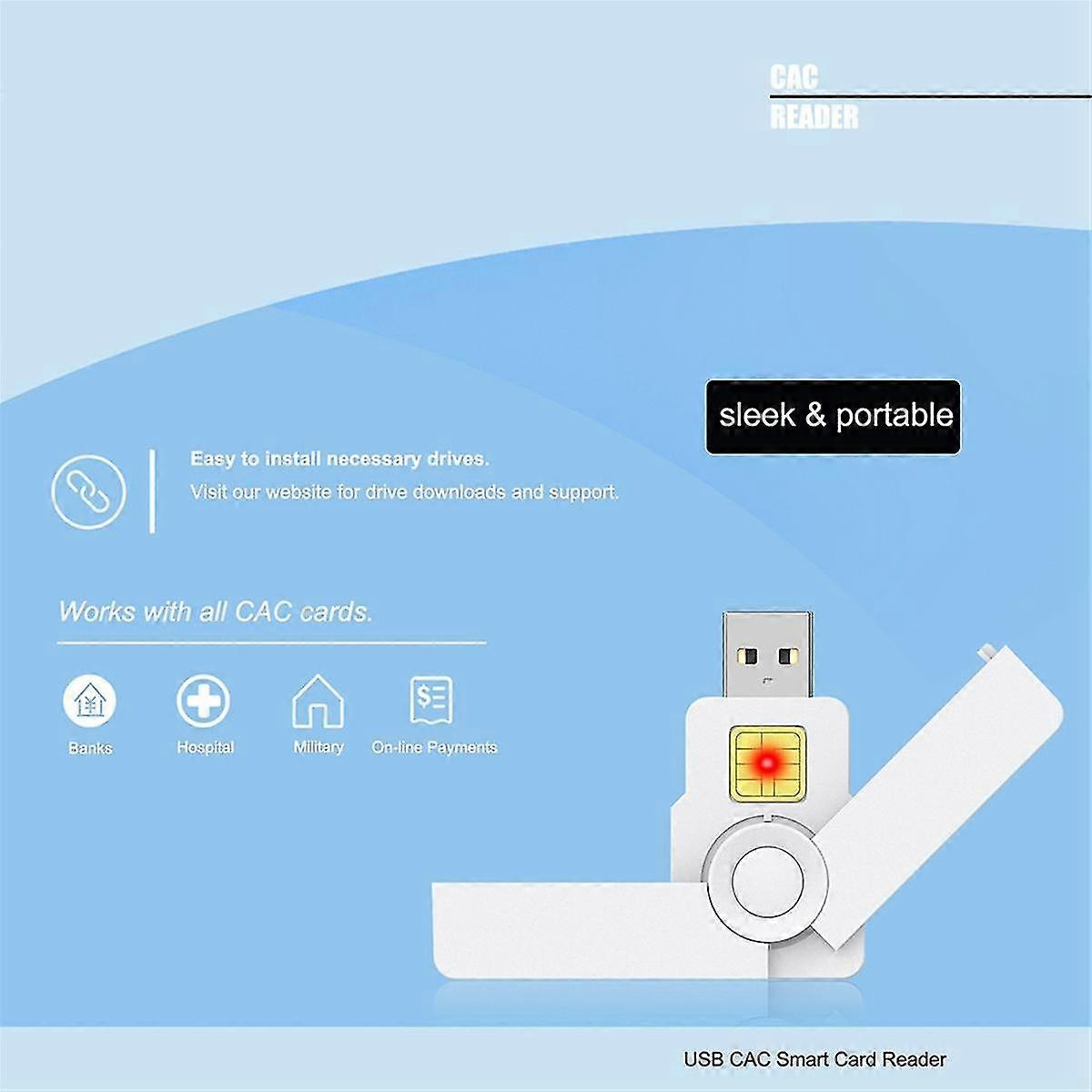 Card Reader USB C Smart Foldable Type C Common Access Tax Declaration SIM/ID/Bank Card Reader for