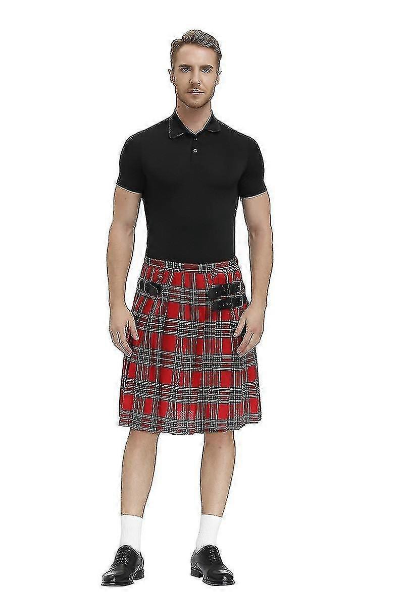 4 Renk Kilt Erkek İskoç Kostümü İskoç Kilt Pileli Etek Kostüm