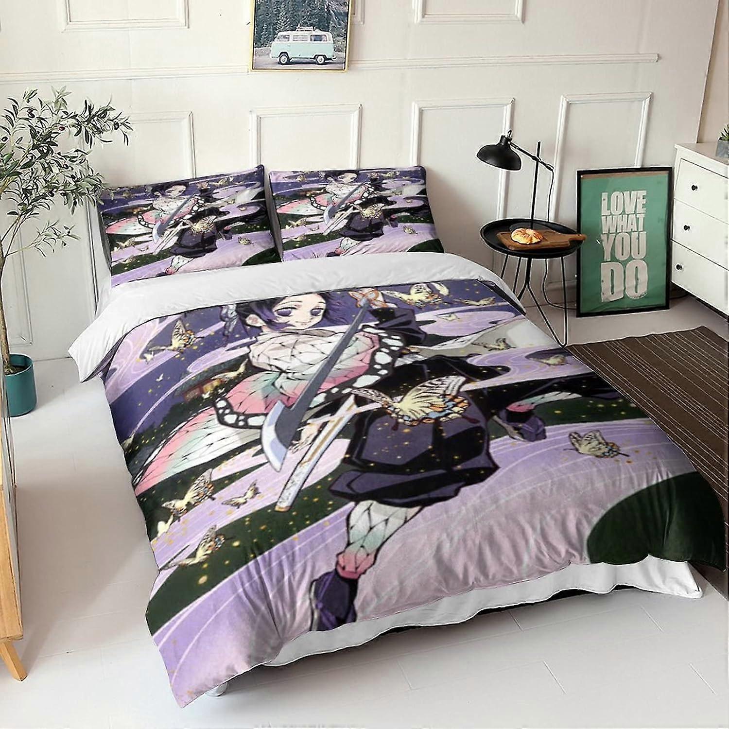 Demon Slayer D Duvet Cover Set Printed Pattern in D Demon Slayer Bedding Sets, Bedding with Pillowcases, for Adults and Children from Microfiber 135*2