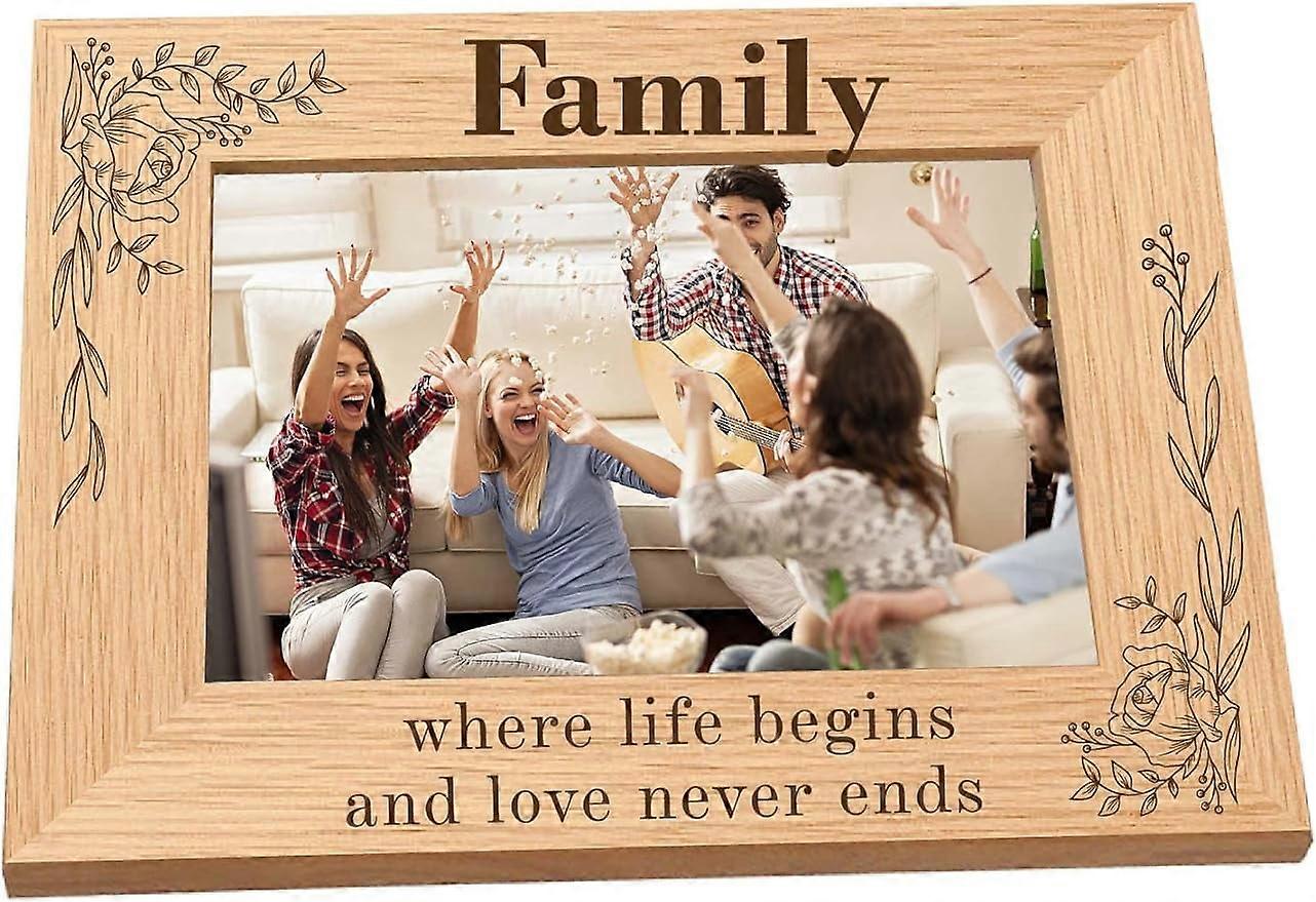 Engraved Frame Natural Picture Photo Frame 4x6inch Horizontal