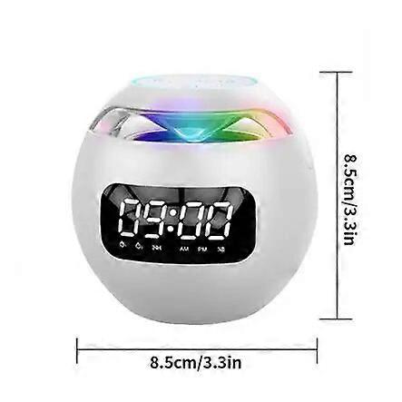 Colorful Bluetooth 5.0 Speaker LED Digital Alarm Clock Music Player Wireless Ball Shape Sound Mini BT Portable Speakor