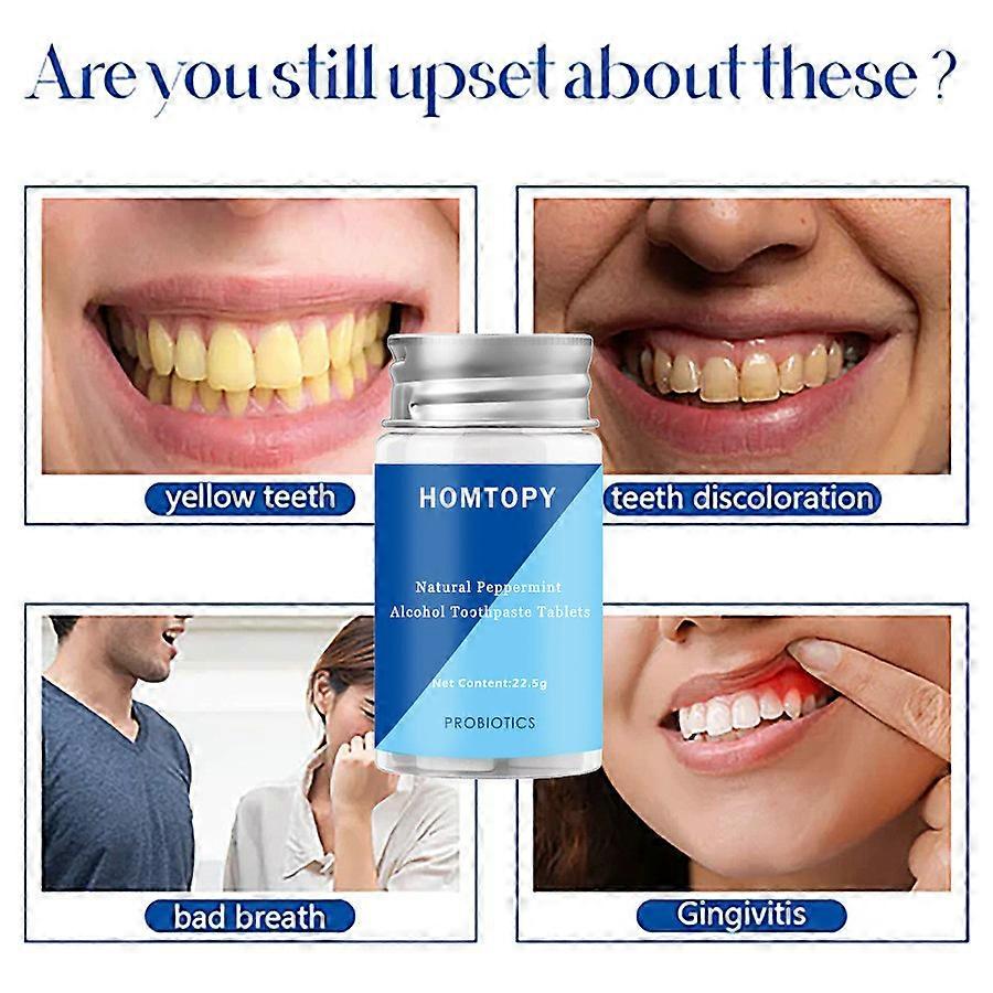 Peppermint Toothpaste Tablets Mint Solid Toothpaste Tablets Mouthwash Chew Clean Tooth Tablets