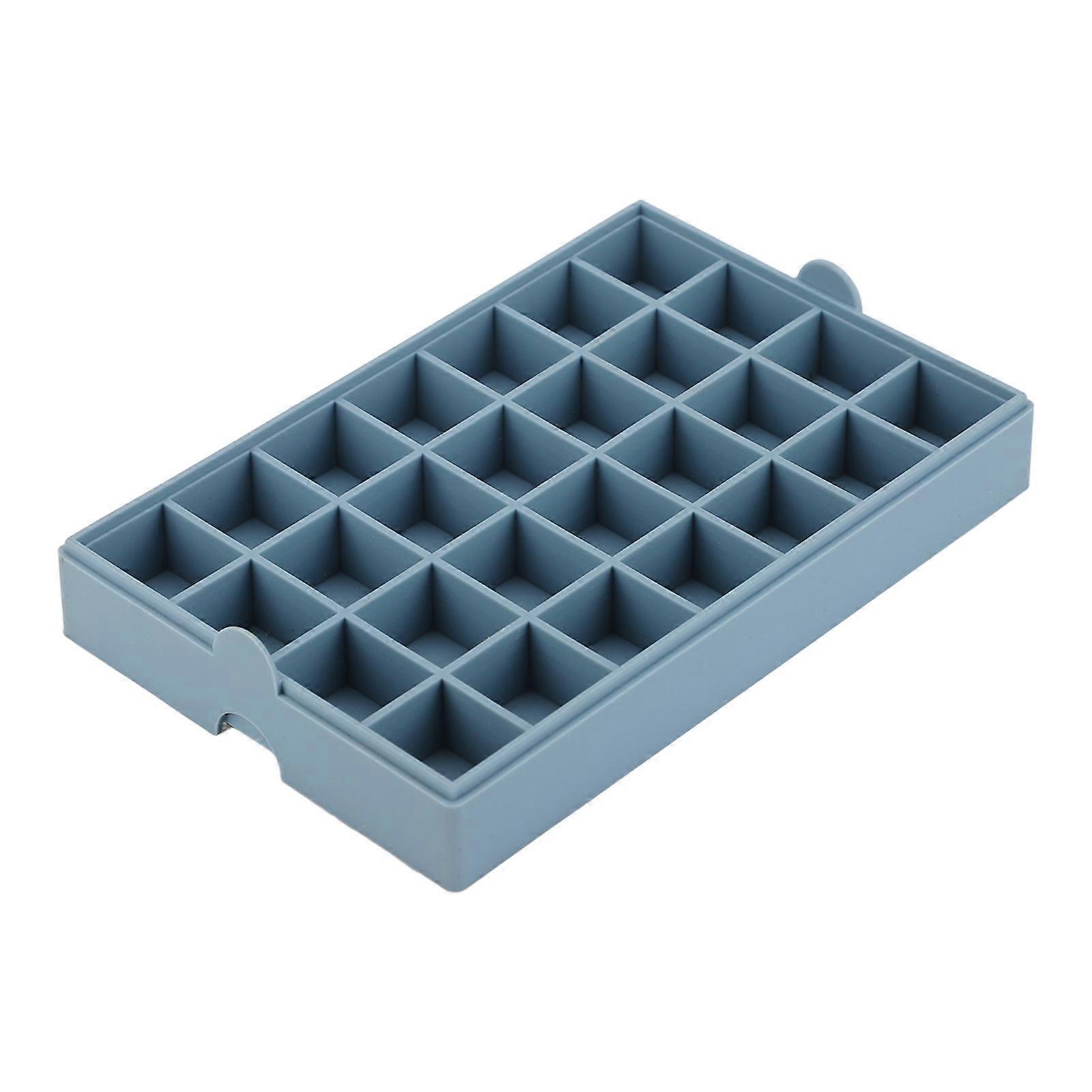 Summer Ice Cube Trays Silicone Soft Bottom Easy Release Stackable Dishwasher Safe Rectangle Ice Box for Home Bar Party Blue, 28 Cubes