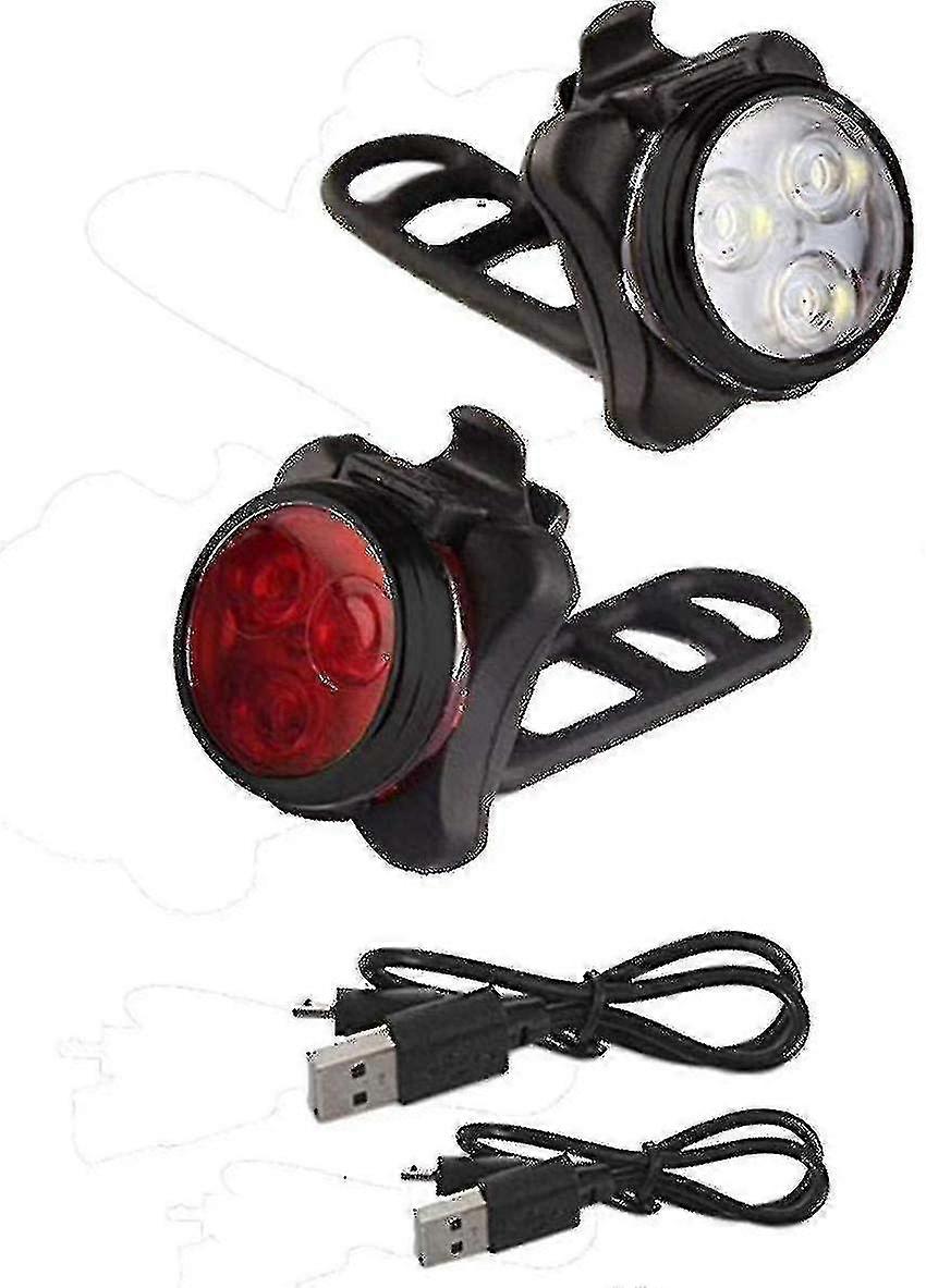 USB επαναφορτιζόμενη οθόνη φωτός ποδηλάτου, διπλά φώτα ποδηλάτου