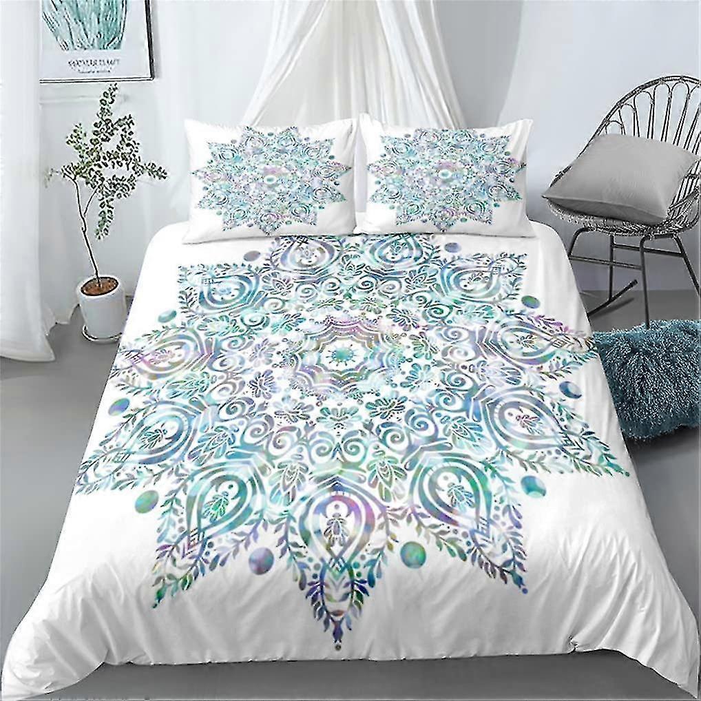 Bohemia Ložní prádlo Mandala Indická přikrývka Povlak na polštář Soft Polyester Odolný proti vráskám (style 1,king 220x240 Cm)