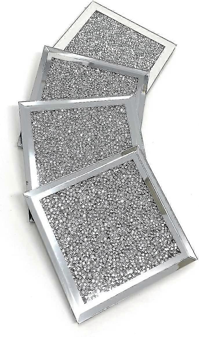 Multi Crystal Coasters | For Adults | Multicolor Accessory, Silver Glitter