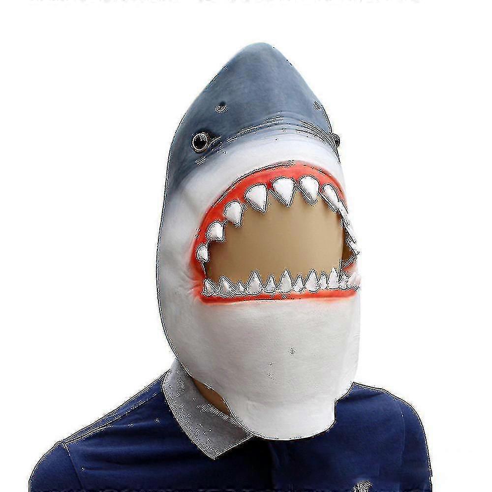 Shark Mask Dust-proof Funny Shark Masks Halloween Decor Party Latex Mask Shark Headgear A