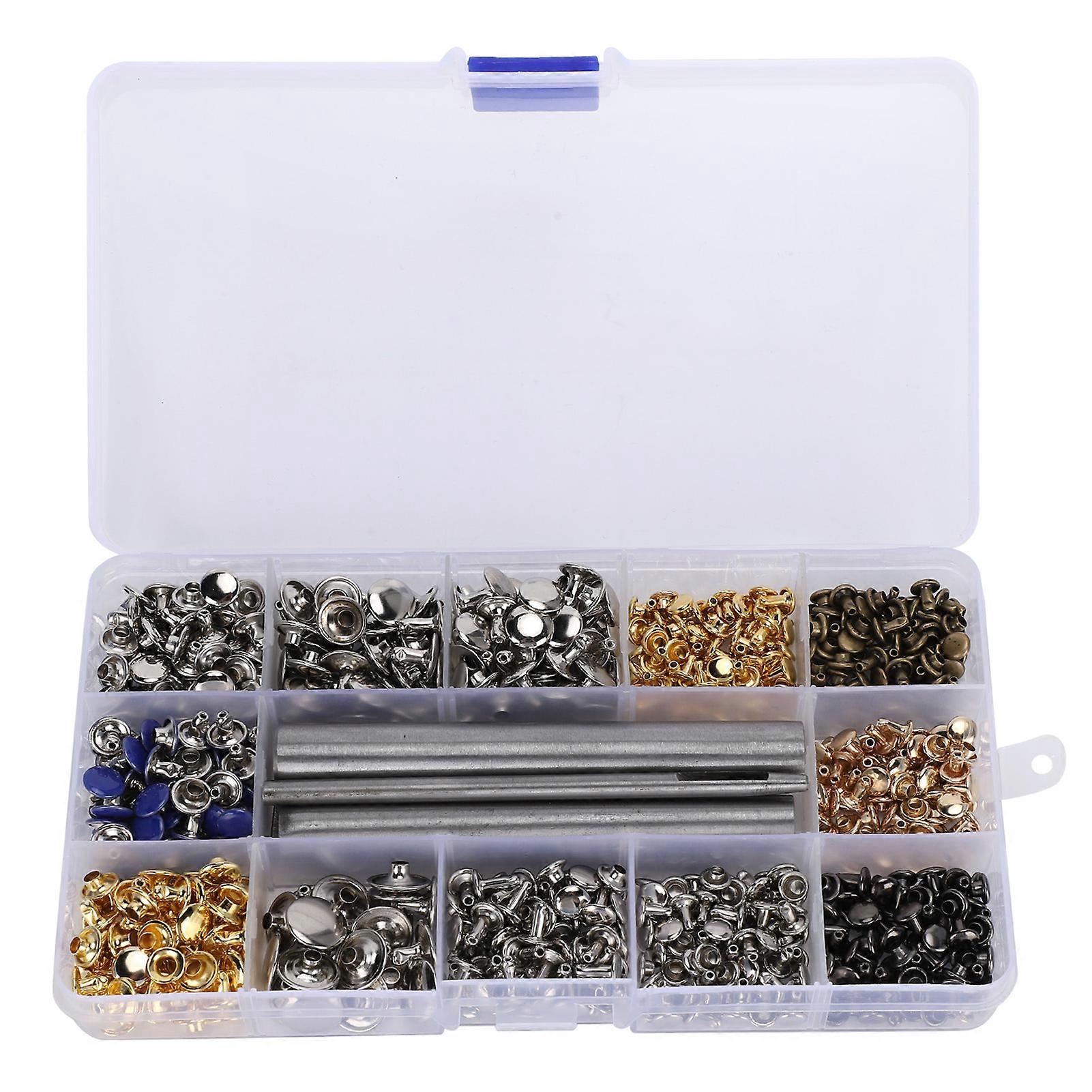 Double Cap Rivets Set with Installation Tool DIY Leather Craft Hardware Accessories