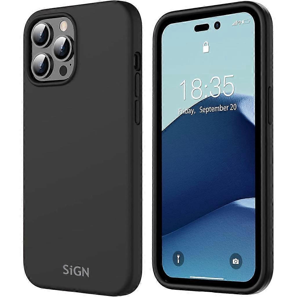 Capa de Silicone Líquido para iPhone 14 Pro Max - Preto