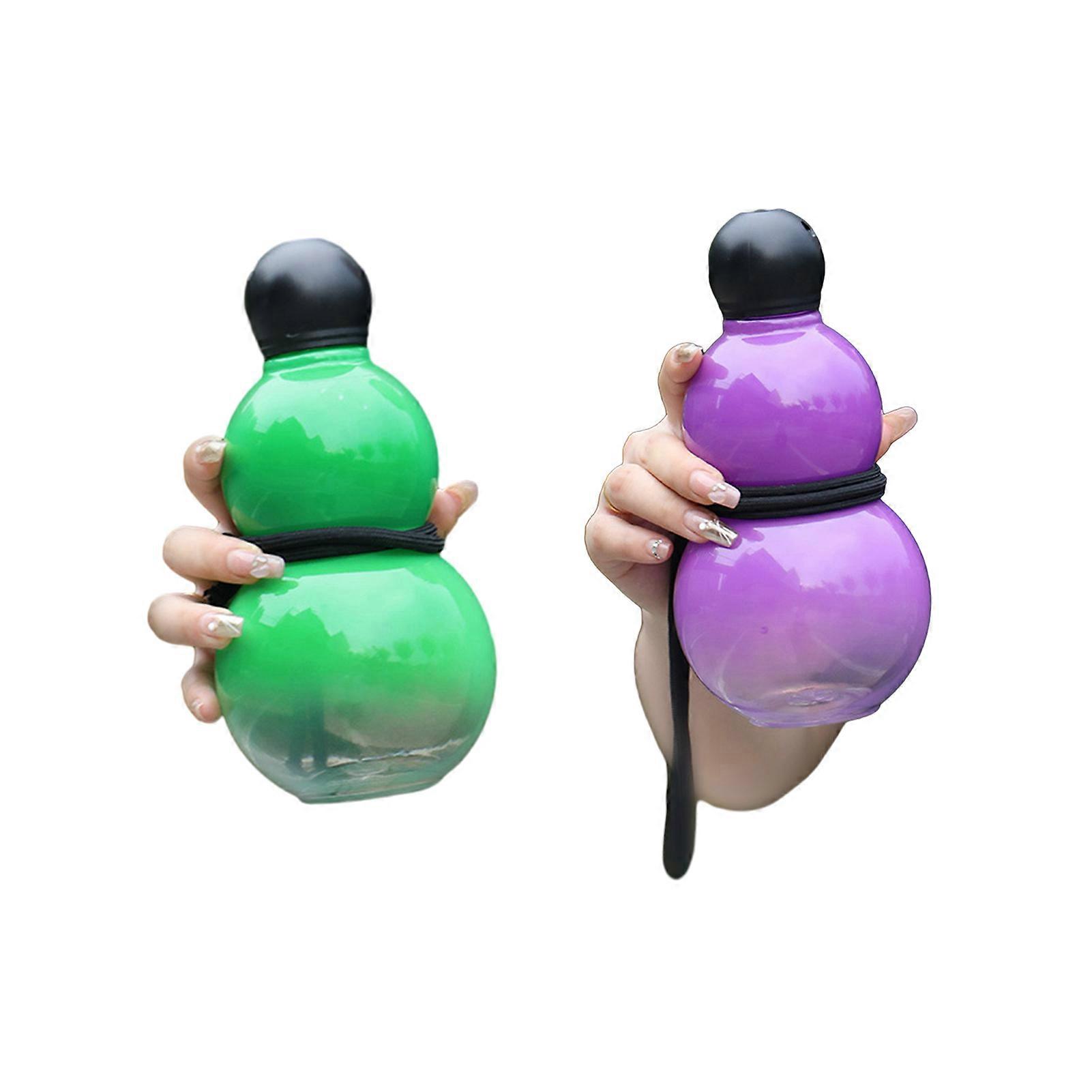 2Pcs Gourd Water Bottle 800ml Anti-Scalding Design Carrying Strap Pendant Chinese Retro-Inspired Water Bottle Accessory for Gym Travel