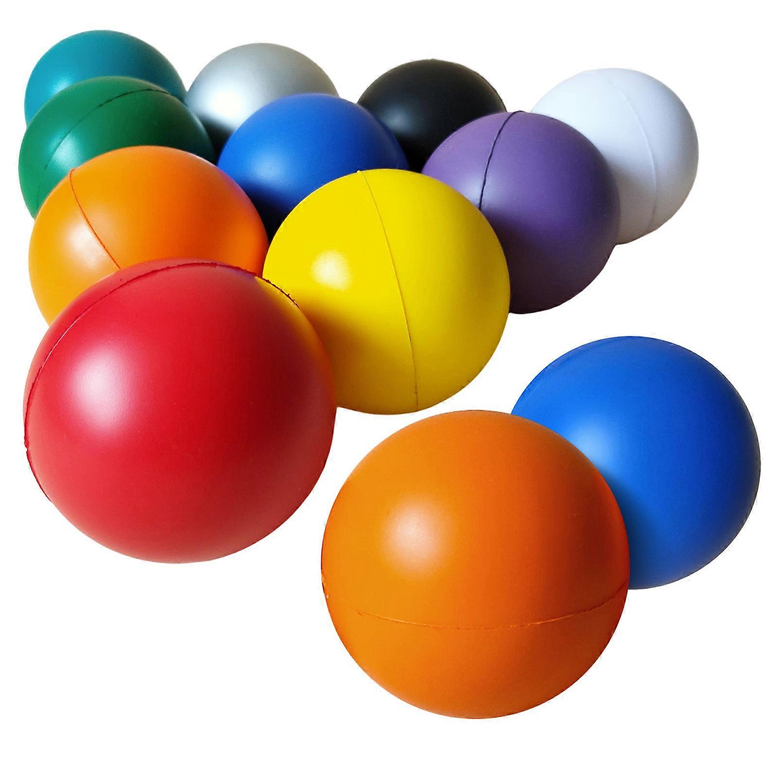 12PCS PU Leather Surface Sponge Soft Foam Balls Lightweight Durable Balls for Crafts Birthday Party Bag Gifts
