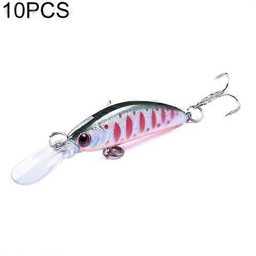 10 PCS Long Throw Bionic Cocked Mouth Fake Bait Fishing Three-jaw Treble Hooks