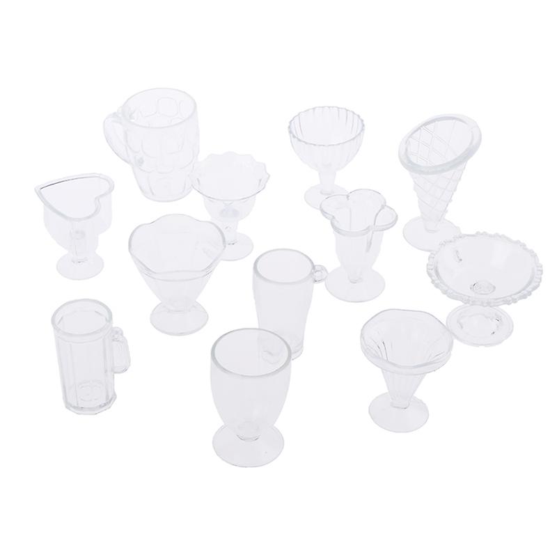 12pcs/set Mini Ice Cream Sundae Cup Container DIY Clay Modeling Plastic Cup Toys