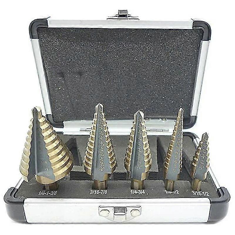 Set of 5 drill bit meche floor, drill tag, with professional aluminum box, hexagonal rod, with automatic centering pad, perage prc