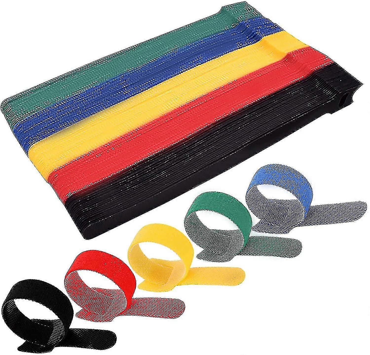 100 Pieces Cable Ties, Reusable Cable Strapswire Tidy Adjustable Colorful Cable