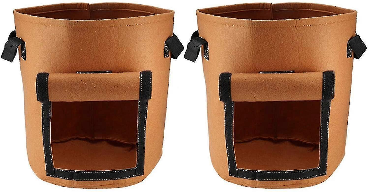 2pcs Flower Planting Bucket-felt Vegetable Flower Planting Grow Bags