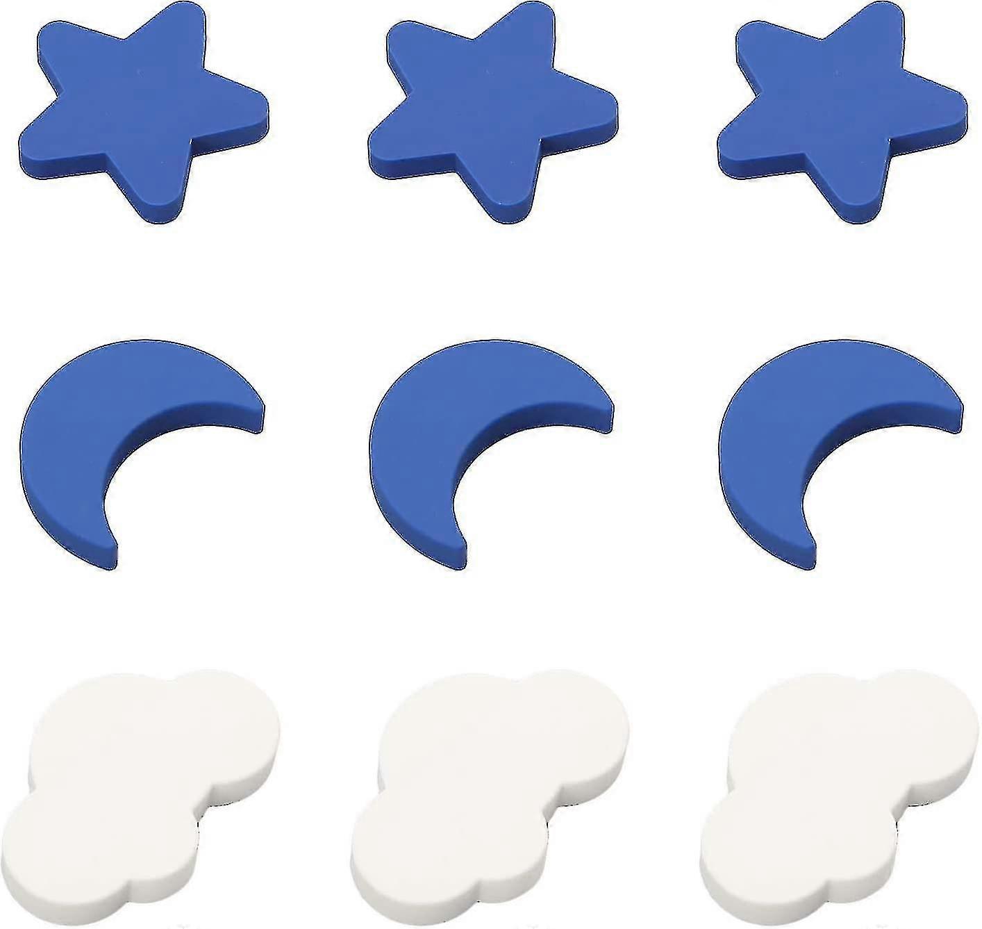 Kids Star Drawer Knobs, Kids Door Knobs, Kids Soft Drawer Knobs Moon Star Clouds Knobs For Kids Room Closet Cabinet, 9pcs Auspicious