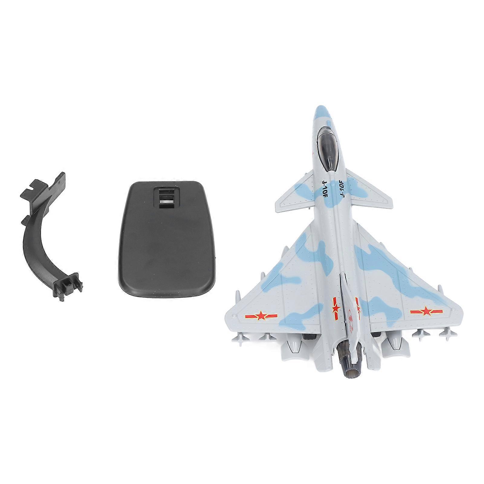 1:50 Fighter Model Alloy Fighter Real Details Lifelike Structures Pull Back Fighter with Sound Light Effects Showing Stand Blue Grey Camouflage