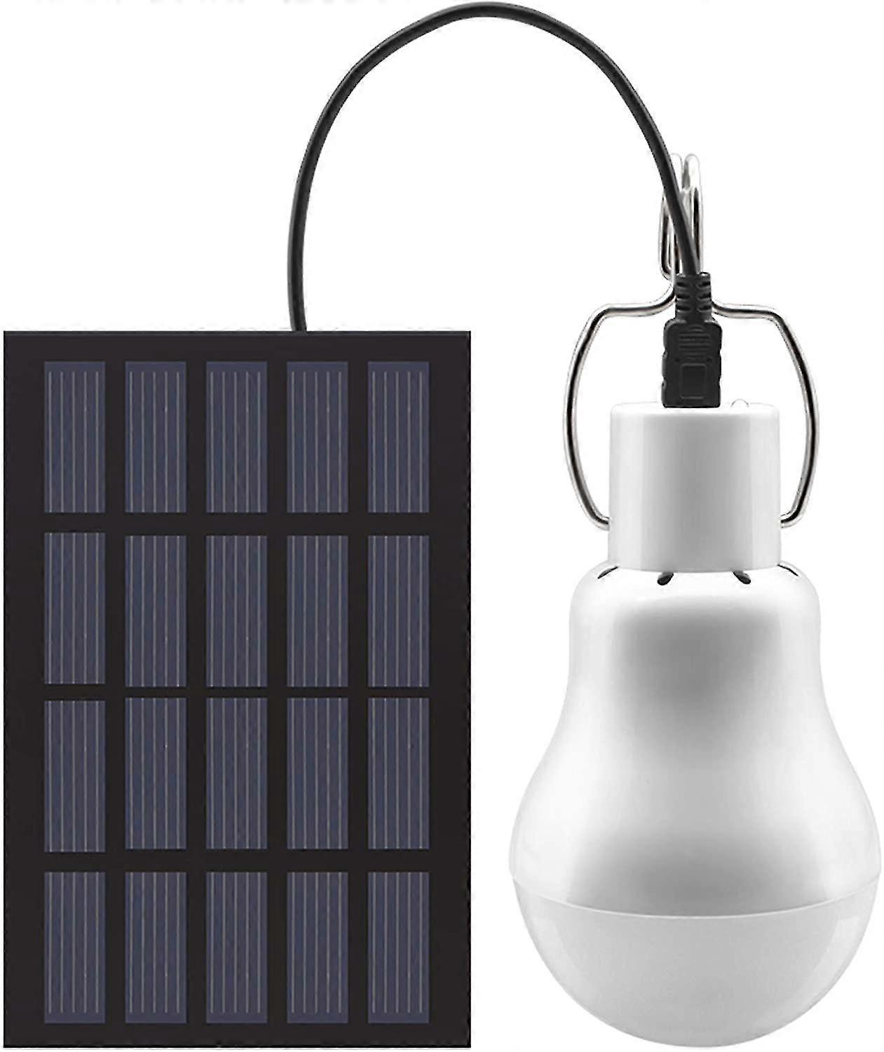 Solar Powered Led Bulb Portable Usb Charge Lantern Lamp Spotlight